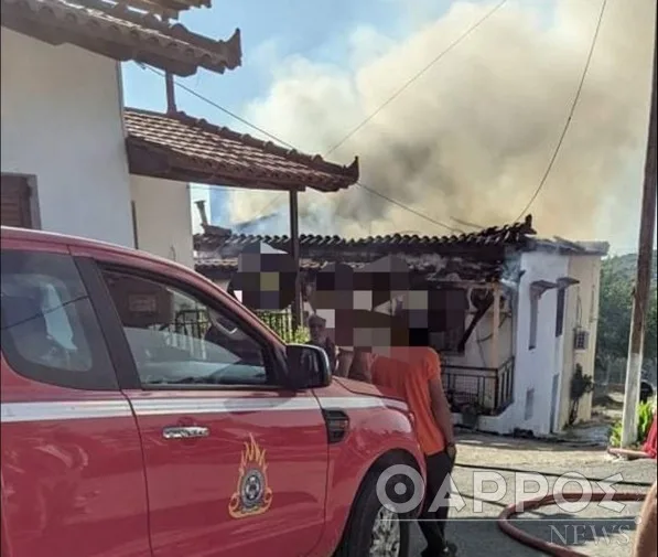 Πυρκαγιά σε κατοικία στο Χατζή Μεσσηνίας (Φωτό)