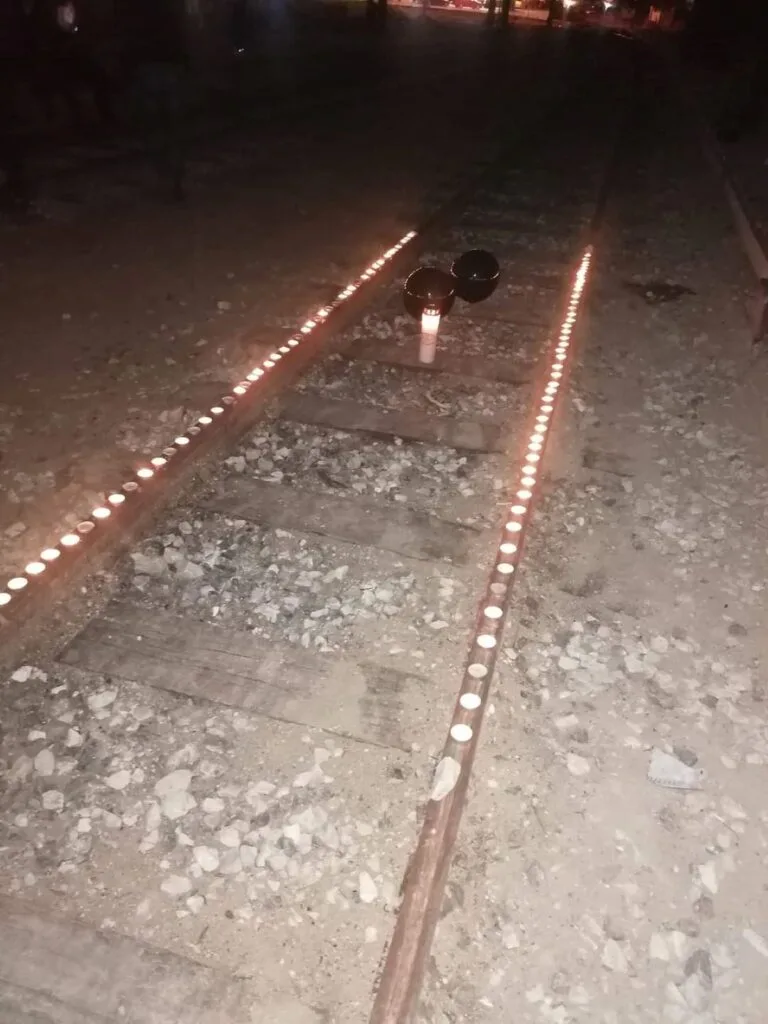 Συγκέντρωση στην Κόρινθο με αφορμή  το δυστύχημα με την Intercity 62