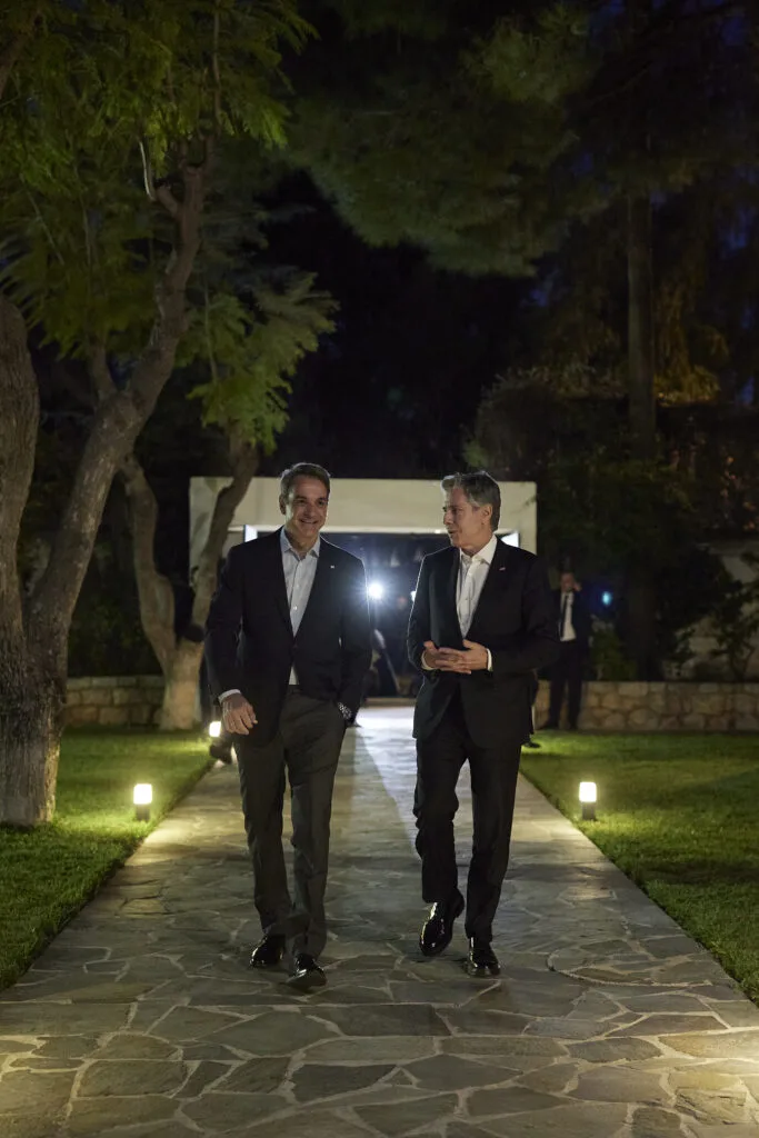 Η συνάντηση Μητσοτάκη – Μπλίνκεν στα Χανιά μέσα από φωτογραφίες