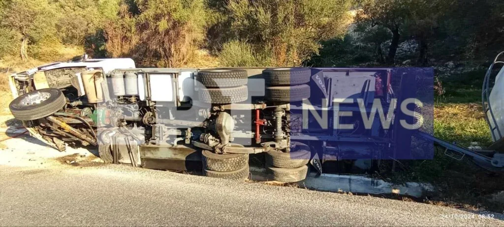 Ηγουμενίτσα: Ανατροπή βυτιοφόρου με καύσιμα στην Ε.Ο. Πρέβεζας – Ηγουμενίτσας – Διακοπή κυκλοφορίας και επιφυλακή για πυρκαγιά